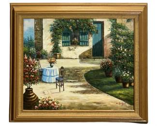 Signed W. Hodges Tuscan Oil on Canvas