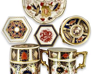 7pc Royal Crown Derby Porcelain Bone China Set
