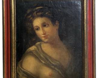 Antique 19th Century Oil Portrait on Canvas