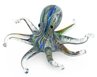Colorful Art Glass Octopus Sculpture