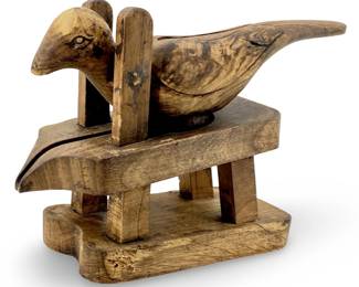 Antique Japanese Wooden Bird Design Juicer