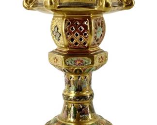 Hand Painted Japanese Satsuma Porcelain Lantern