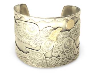 Kelvin Thompson Sterling 14Kt Gold Eagle Cuff