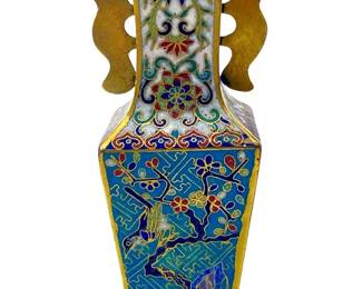 Chinese Enameled Cloisonné Brass Vase