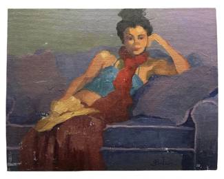 Signed Cynthia Britain Oil on Canvas Panel