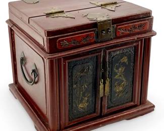 Vintage Chinese Rosewood Jewelry Chest