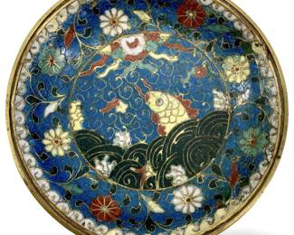 Chinese Ming Dynasty Enameled Cloisonné Dish