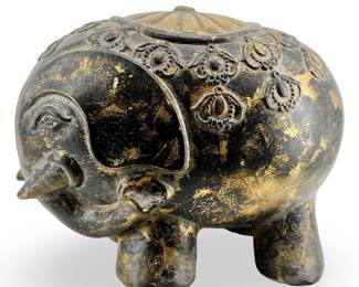 Large Vintage Ceramic Elephant Sculpture