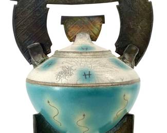 Signed Hong Glazed Stoneware Pot