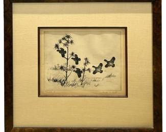 Signed Walter E. Bohl Vintage Etching