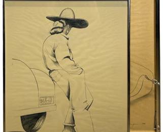 Signed Simpson Double-Sided Pencil Sketches