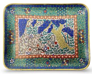 Antique Chinese Enameled Cloisonné Plate