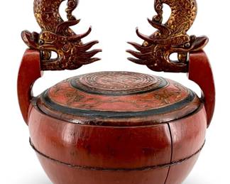 Chinese Hand Carved Antique Rosewood Basket