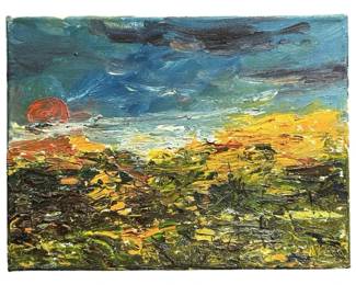 Signed Nadine Leo Abstract Landscape Acrylic