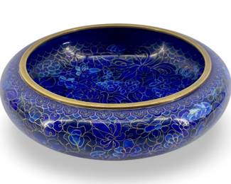 Chinese Blue Enameled Cloisonné Bowl