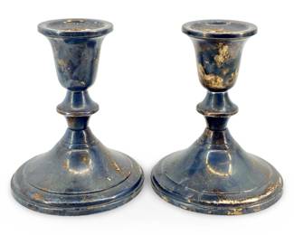 2pc Vintage Towle Sterling Weighted Candleholders
