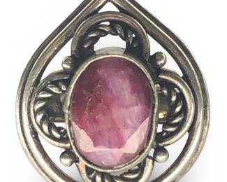 Impressive Sterling Silver Teardrop Ruby Ring