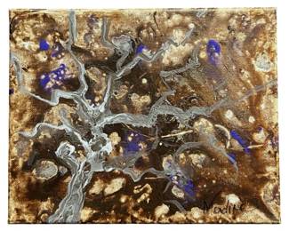 Signed Nadine Leo Tree Abstract Acrylic on Canvas