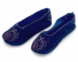 Antique Asian Embroidered Kid’s Slippers