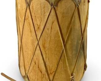 Native American Hand Crafted Drum and Mallet