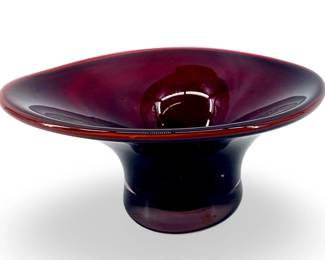 Vintage Red Art Glass Bowl