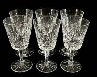 6pc Waterford Lismore Crystal Wine Glasses