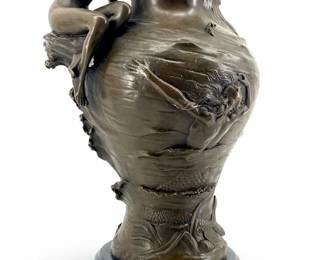 Bronze Art Nouveau Moreau Nautical Vase