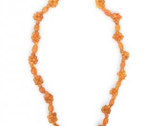 Vintage Orange Lucite Bead Necklace