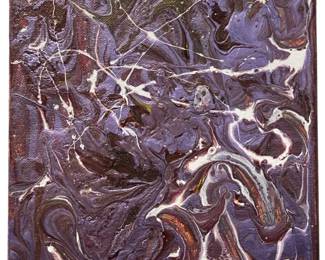 Signed Nadine Leo Metallic Acrylic Pour on Canvas