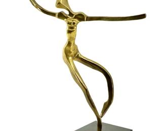 Vintage Abstract Brass Ballerina Sculpture