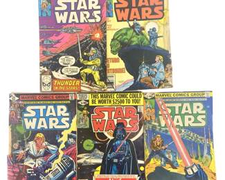 5pc Vintage Star Wars Comic Book Set