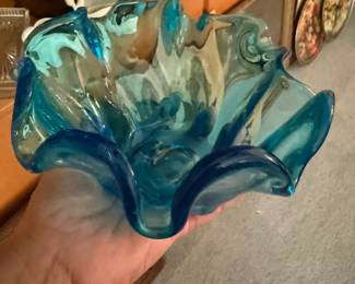 Hand-Blown Glass Art Blue