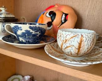 Vintage Grindley Blue Transfer-ware Tea Set
