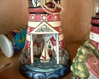 1990 Jim Shore Heartwood Creek "Summer Breezes" lighted lighthouse diorama
