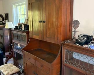 Antique Primitive Stepback Cupboard