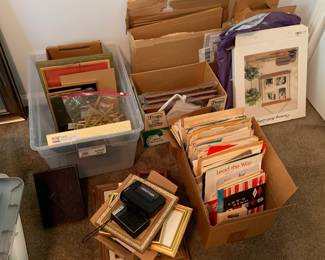 picture frames; sheet music
