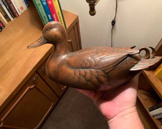 hand carved wooden duck