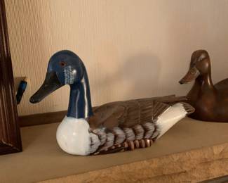 hand carved wooden duck