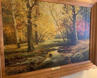 Robert Wood print in maple frame