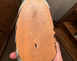 hand carved wooden duck
