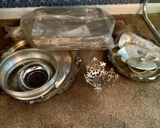 silver plate and hammered aluminum