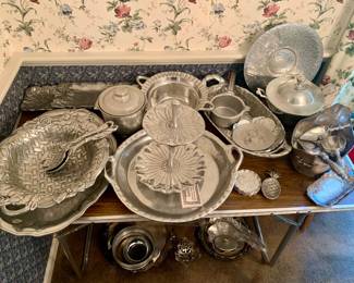 pewter including Arthur Court; hammered aluminum