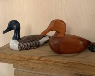 hand carved wooden duck
