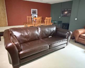 Premium Genuine Leather Sofa – Dark Brown $150