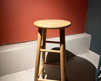 Wooden Backless Bar Stool, Natural Finish, ~29" Counter Height Regular price $30.00
