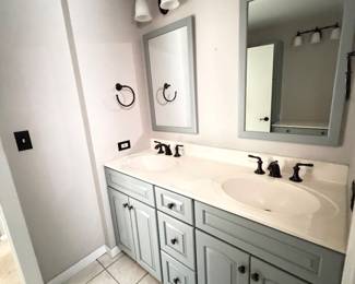 Double Sink Bathroom Vanity Set with Mirrors, Lights & Faucets Regular price $700.00 / Bundle