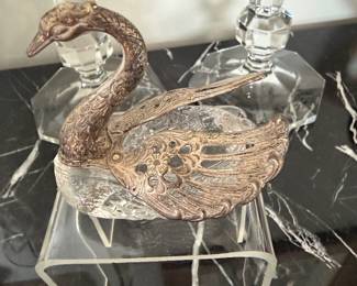 Crystal Swan caviar bowl