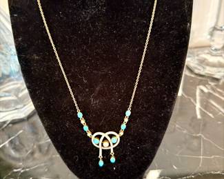 Early Art Nouveau 14k Seed Pearl & Turk