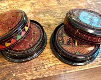 Burmese Lacquerware Set of Coasters