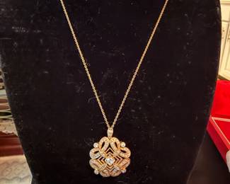 14K diamond pendant necklace